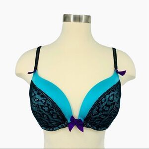 Victoria’s Secret Blue Cheetah Lace Bra
